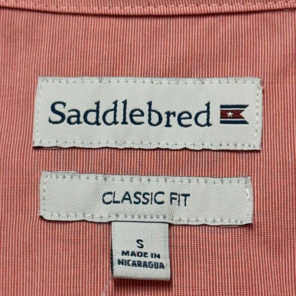 NEW Saddlebred Mens Size S Classic Fit Long-Sleeve Button-Down Pink Shirt - Picture 2 of 12